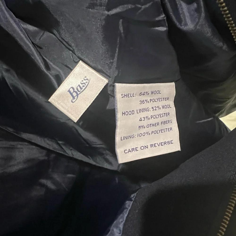 NWOT G H Bass High Quality Navy Blue Hooded Pea Coat/ Duffle Coat - Picture 10 of 12